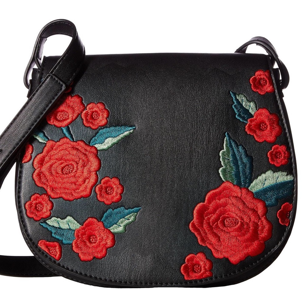 French Connection Black Flower Purse